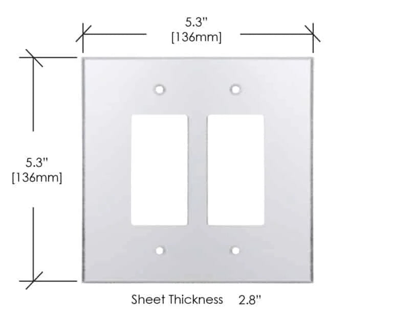 Acrylic Double Switch Mirror Cover Plate