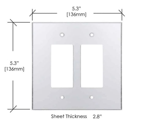 Acrylic Double Switch Mirror Cover Plate
