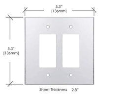Acrylic Double Switch Mirror Cover Plate
