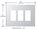 Acrylic Triple Switch Mirror Cover Plate