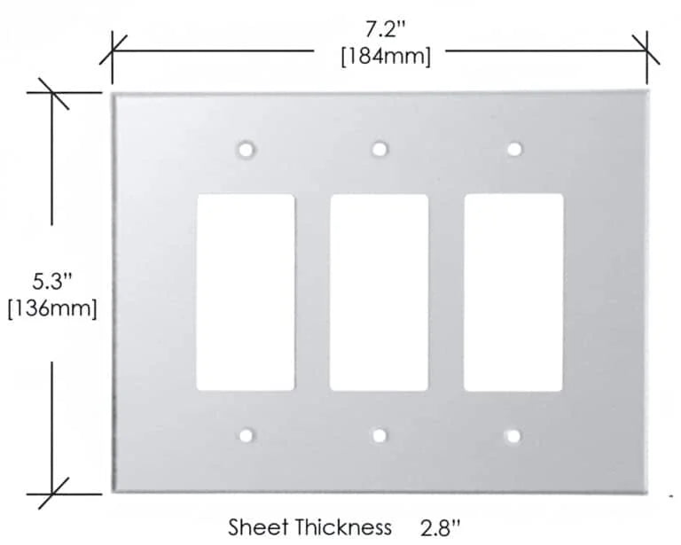 Acrylic Triple Switch Mirror Cover Plate