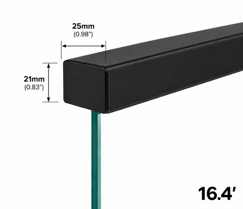 Rectangular Cap Handrail 25x21mm