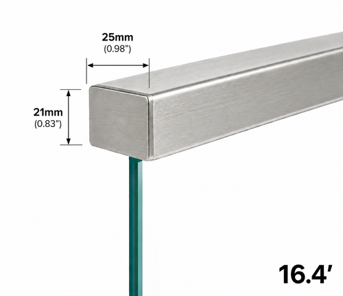 Rectangular Cap Handrail 25x21mm