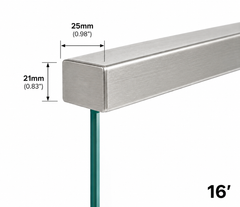 Rectangular Cap Handrail 25x21mm