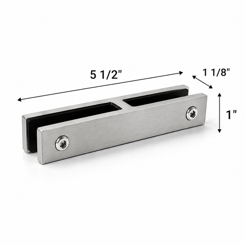 Long Slim 180° Glass-to Glass Railing Bracket