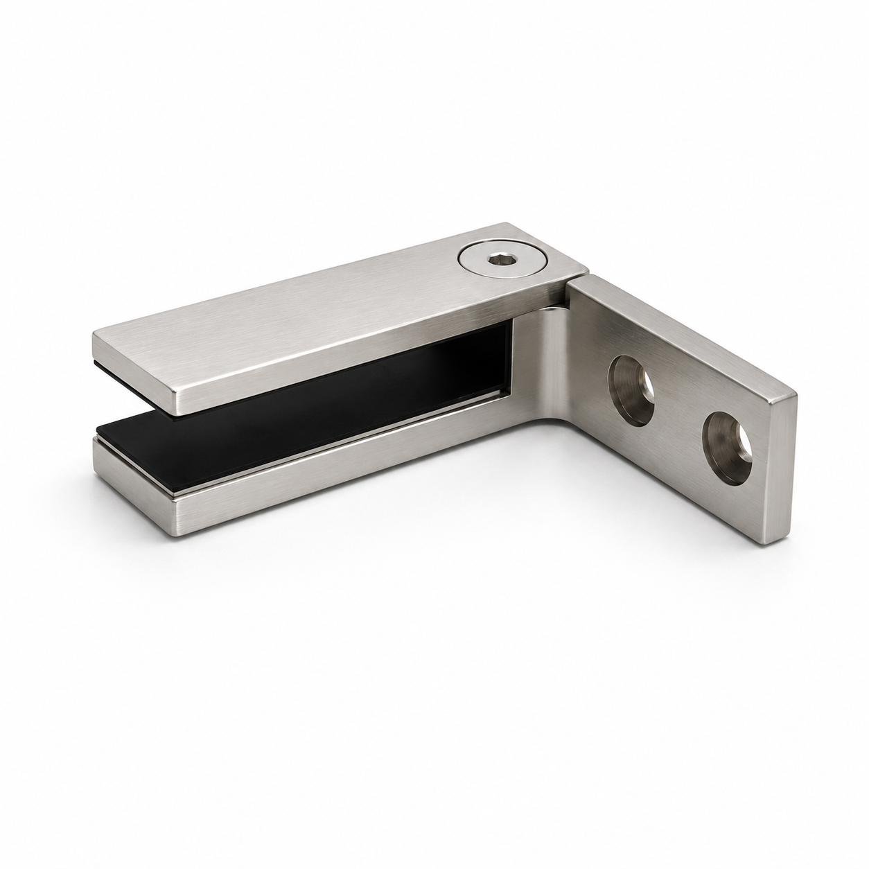 Square Slim 90°  Downward Wall-Glass Clamp 316-SS-Brushed