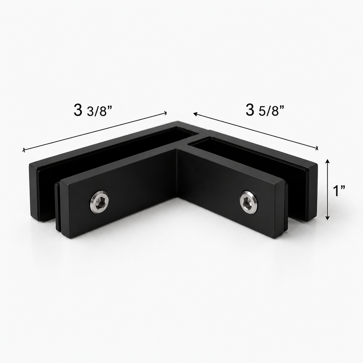 Long Slim 90° Glass-to-Glass Railing Bracket