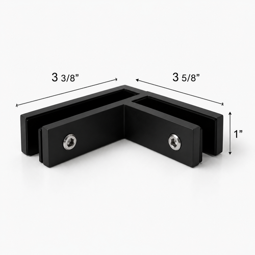 Long Slim 90° Glass-to-Glass Railing Bracket