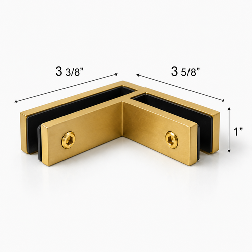 Long Slim 90° Glass-to-Glass Railing Bracket