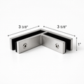 Long Slim 90° Glass-to-Glass Railing Bracket
