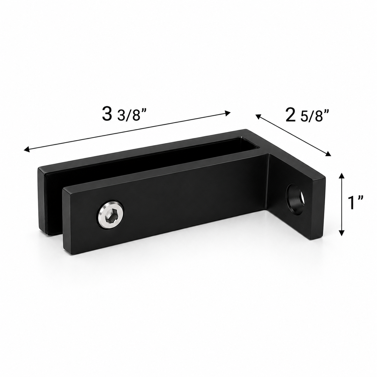 Long Slim 90° Offset Wall-to-Glass Railing Bracket