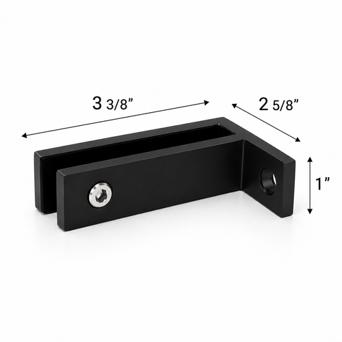 Long Slim 90° Offset Wall-to-Glass Railing Bracket