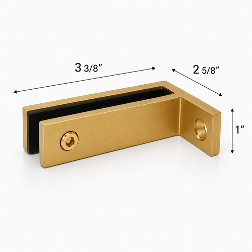 Long Slim 90° Offset Wall-to-Glass Railing Bracket