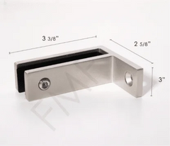 Long Slim 90° Offset Wall-to-Glass Railing Bracket