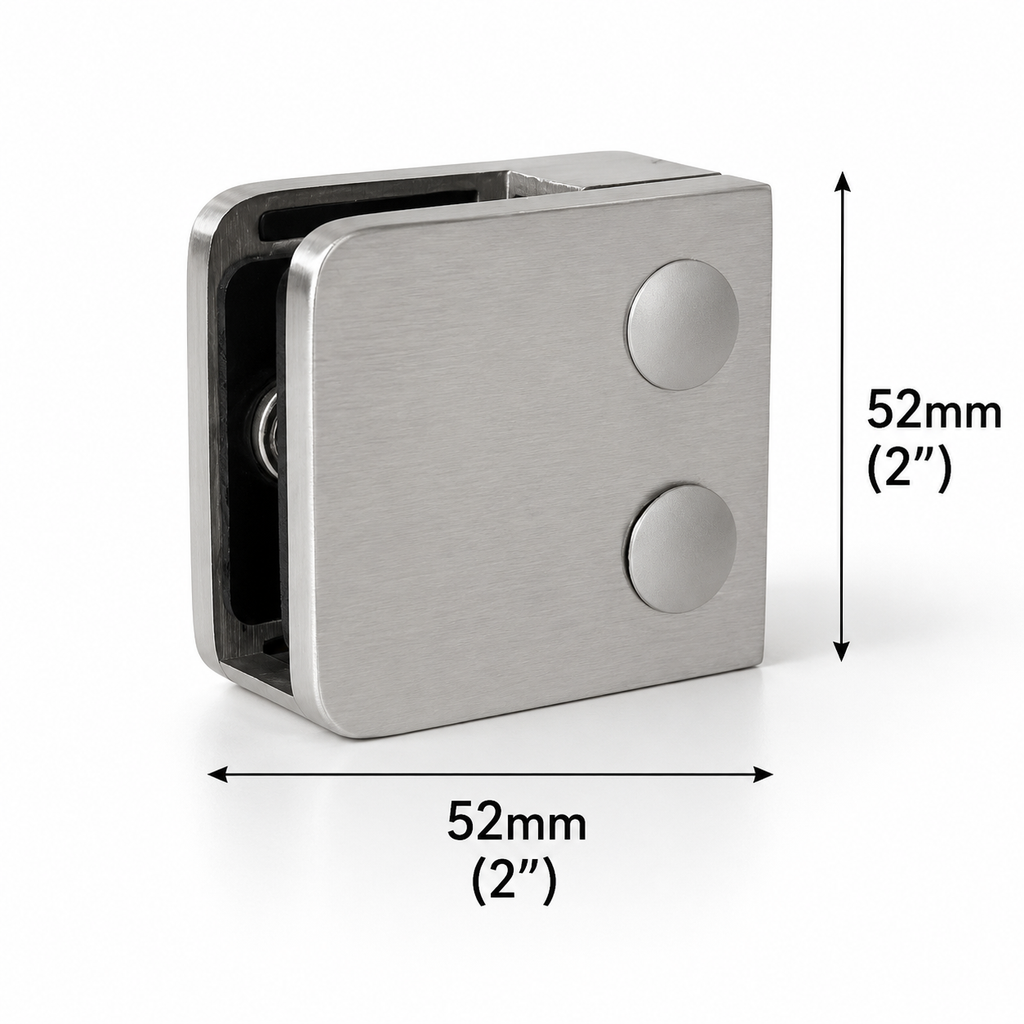 52MM Glass Railing Clamp - Flat Base