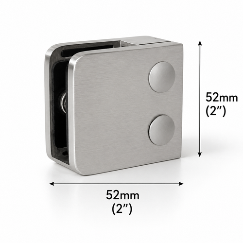 52MM Glass Railing Clamp - Flat Base