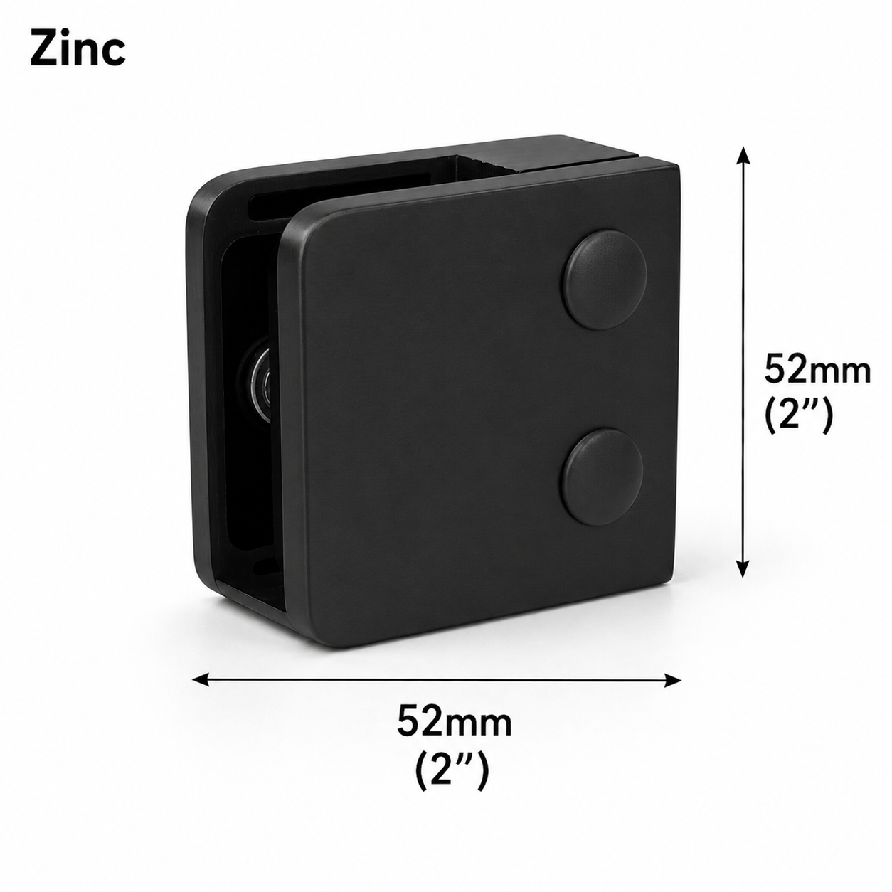 52MM Zinc Glass Railing Clamp - Flat Base