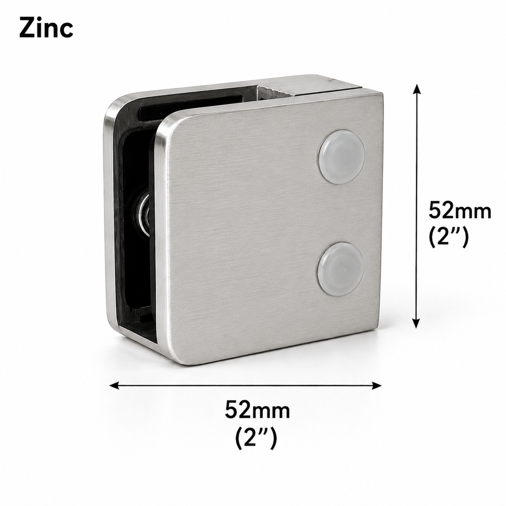 52MM Zinc Glass Railing Clamp - Flat Base