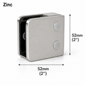 52MM Zinc Glass Railing Clamp - Flat Base