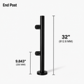 32" Round End Railing Post Kit - 42.4MM Ø 316SS