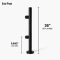 36" Round End Railing Post Kit - 42.4MM Ø 316SS