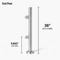 36" Round End Railing Post Kit - 42.4MM Ø 316SS