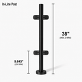38" Round In-Line Railing Post Kit - 42.4MM Ø 316SS