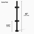 42" Round Corner Post 42.4MM Ø 316 SS Includes 4 x Clamps