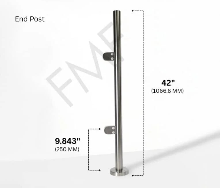 42″ Round End Cap Railing Post