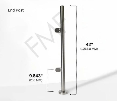 42″ Round End Cap Railing Post