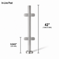 42" Round In-Line Railing Post Kit - 42.4MM Ø 316SS