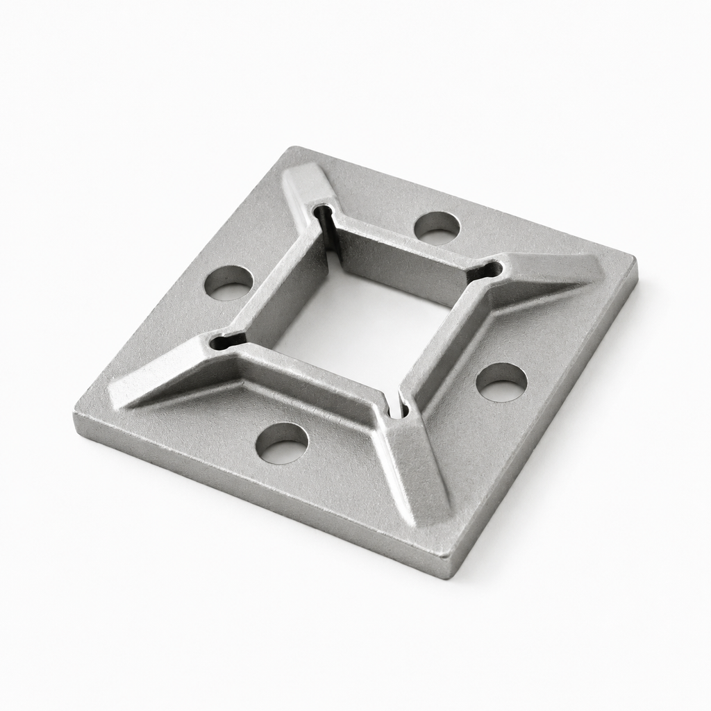 40x40mm Square Post Base Flange Disc 316SS
