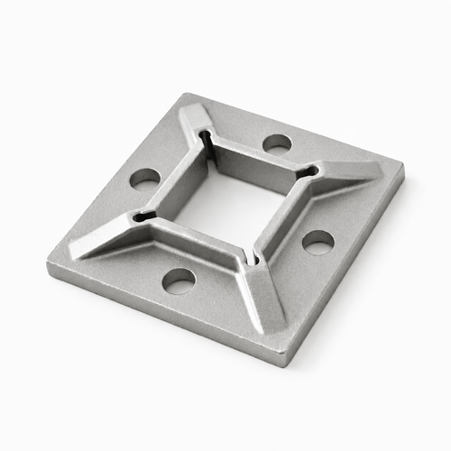 40x40mm Square Post Base Flange Disc 316SS