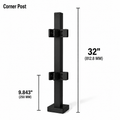 32" Square Corner Railing Post Kit - 40x40MM 316SS