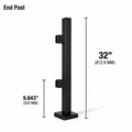 32" Square End Railing Post Kit - 40x40MM 316SS