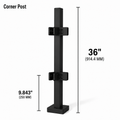 36" Square Corner Railing Post Kit - 40x40MM 316SS