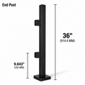 36" Square End Railing Post Kit - 40x40MM 316SS