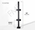 36″ Square In-line Railing Post