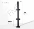 38″ Square In-line Railing Post