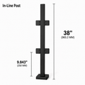 38" Square In-Line Railing Post Kit - 40x40MM 316SS