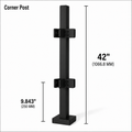 42" Square Corner Railing Post Kit - 40x40MM 316SS
