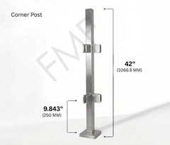 42″ Square Corner Railing Post
