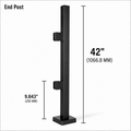 42" Square End Railing Post Kit - 40x40MM 316SS