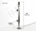 42″ Square End Cap Railing Post