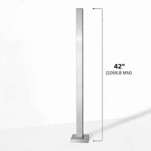 Square Glass Railing Post with No Holes