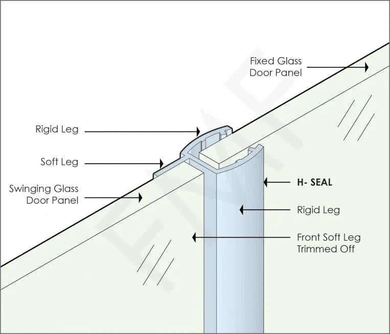 12mm Shower Door H-Seal