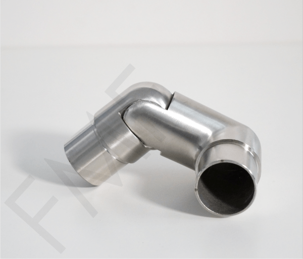 FMF’s flexible handrail elbow connector is used to join two round tubes for forming the corner of the handrail. Our adjustable handrail elbow connector is ideal for architectural projects, such as the installation of stairs and railings. The right connector is appropriate for interior or exterior architectural projects. It is easy to install and is compatible with FMF 42.4 MM Round Handrail. Constructed of 316-grade stainless steel, the connector is durable and strong. Its adjustable nature allows regulating the angle of the round handrail easily from 110-180°. Choose the FMF Adjustable Handrail Elbow Connector Right Corner for the installation of handrails. Its flexible nature fits well with the round handrails for easy movement.