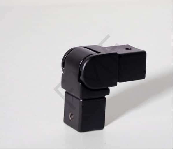 90° Adjustable Vertical Elbow for 25x21 mm Rectangular Cap Handrail - Matte Black