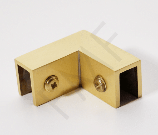 90° Sleeve Over Glass Clamp - Satin Brass