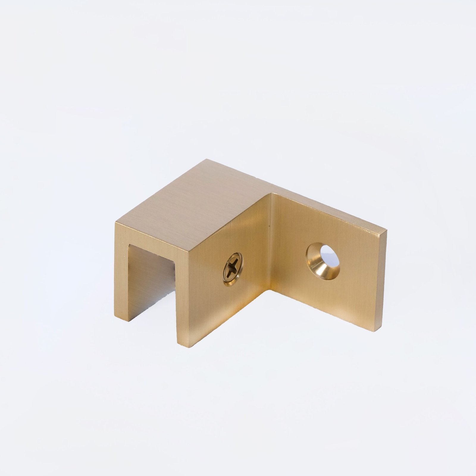 Left Side Sleeve Over Glass Clamp - Satin Brass